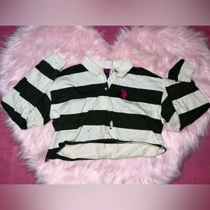 Distressed collared Polo Assn. long sleeve